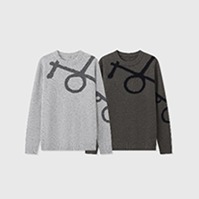 hermes maxi crew neck knit sweater